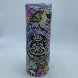 Spooky Vibes Skeleton Mermaid Colorful  Hot/Cold Tumbler